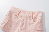 Pink Cargo Short Pants