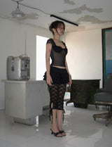NOIR RUFFLE TOP / NOIR RUFFLE トップス