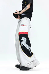 Washed Racing Baggy Sweatpants