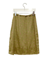 Ebony Flower Pintuck Midi Skirt