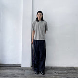 Navy Side-Line Draped Pants