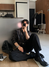 Cali Herringbone Semi Overfit Check Shirt