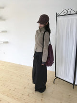 High-neck slim jumper