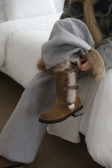 Fur lining soft long boots