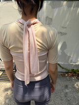 shirring neck tee