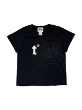 W Spider Web Tee in Black