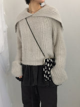 Shoulder collar loose knitwear