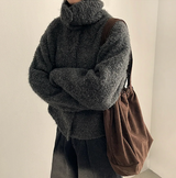 Hani cozy high neck button cardigan