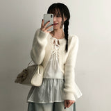 Pud Square String Knit Cardigan