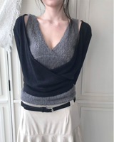 nudi hair wrap v sleeveless top