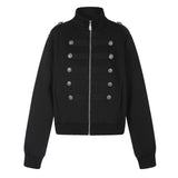 Evelis Military Button Zip-Up