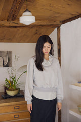 U-neck crop sweatshirt / Melange