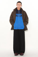 Half-high collar warm and retro jacquard zippered cardigan sweater