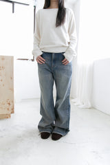 ボーイブーツカットデニムパンツ(S-L)