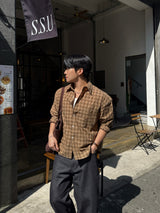 Madele checkered cropped shirt
