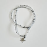 khaki point star necklace