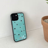 stripe star glossy glass bumper case (mint)