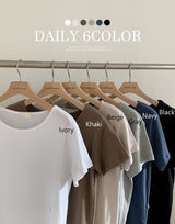 ルーズデイリーラウンド半袖Tシャツ (6color)
