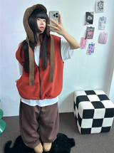 フリースピッカブル ❤ハーディーサークルラインバルーンロングスウェットパンツ🤎🩶🖤3COLOR
