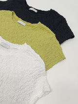エンボスド リンクル ショート スリーブ Tシャツ