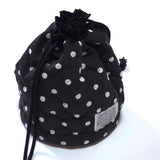 Standing String Pouch_Dot Black