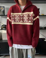 MRノルディックハーフジップアップニット（3C）