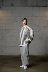 JERRY STRIPE OVERFIT LONG SLEEVE T-SHIRT / IVORY