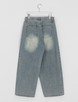 Dalt Side Pintuck Wide Denim Pants