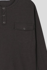 Snap Henley Long Sleeve T-Shirt (3color) (No.1010)