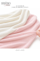 Flow lip shirring pink long-sleeve tee