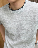 [1+1] レトン ステッチ マッスル ニット ショートスリーブ Tシャツ