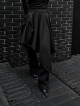 suede shirring draped skirt