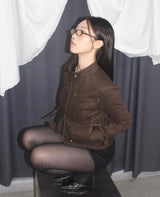 PINTUCK COTTON JACKET (BROWN)