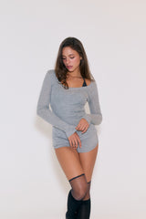 Breeze Sheer Long Sleeve Top (Gray)