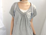 embossed shirring strap t