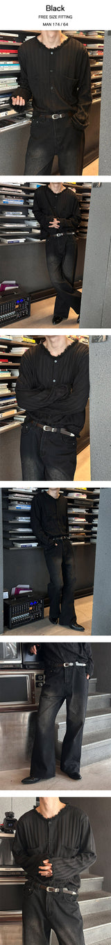 [F/W] Tassel cutting shirts jacket(2color)