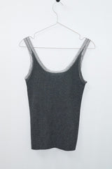 レース ディープVニット(Charcoal)