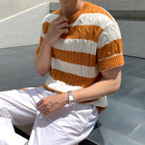 LMN Twisted Doughnut Patterned Cool Short-Sleeved Knitwear (5 colors)