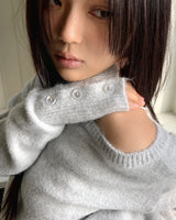 Rudan Lip-Neck Button Knit