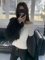 Winter Halo Long Hair Collar Fur Jacket