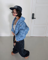 Bobby Checkered Cropped Padded Jacket