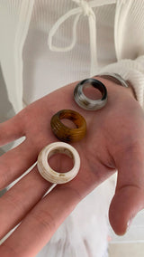 Acrylic shape bold ring(3color)