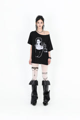 スモーキングローズTシャツ #ブラック