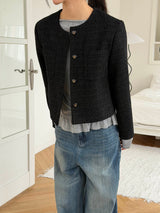 Minimal two pocket tweed jacket(2color)