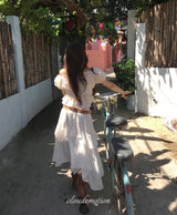 [ festival ] overve long chiffon bloom asymmetrical sk