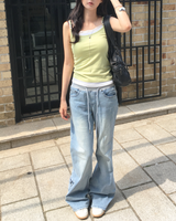 Banding pocket boots cut denim pants