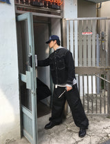 No.1386 カーボンコーティングワイドパンツ