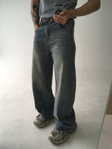 stripe curved denim(2colors)