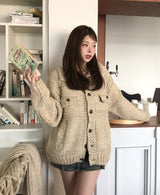 [wool20%] エリーぼかしハンドメイドニットカーディガン