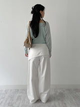 Lace Wrap Balloon Fit Wide Pants